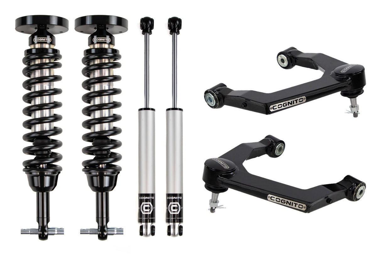 Cognito 1.5-3.5 Inch Lift Performance Leveling Kit w/ Cognito 2.5 IFP Coilovers, 2.0 IFP Shocks, and SM Series UCAs for 19-26 Silverado/Sierra 1500 2WD/4WD Cognito Motorsports