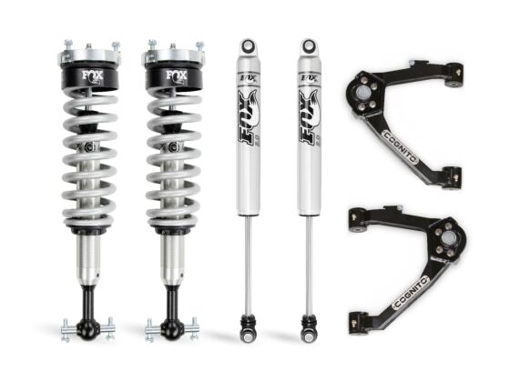 3-Inch Performance Leveling Kit With Fox 2.0 Ifp Shocks For 2014-2018 Silverado/ Sierra 1500 2WD/4WD With OEM Stamped Steel/ Cast Aluminum Control Arms Cognito Cognito Motorsports