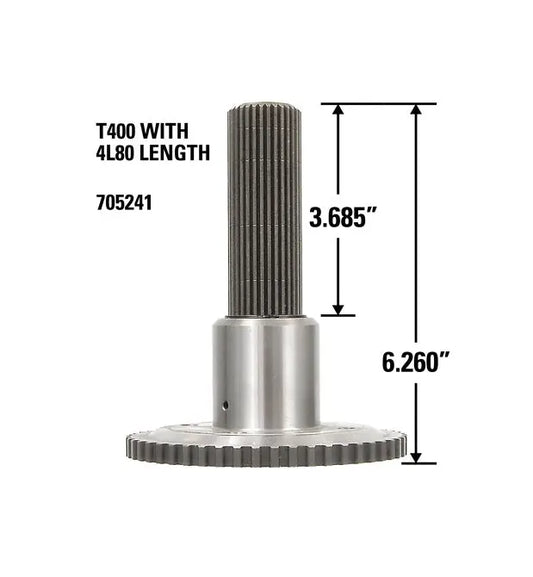 Suncoast 300M Output Shaft, 2-Piece, Shortened for #701935 - 6.260" Overall Length, 3.685" Spline Length