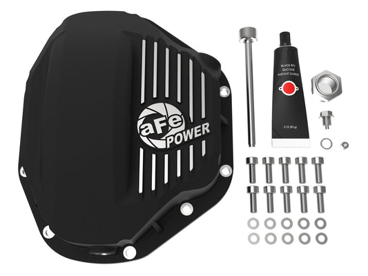 Pro Series Rear Differential Cover Black w/ Machined Fins Dodge Diesel Trucks 94-02 / Ford Diesel Trucks 99-07 aFe Power