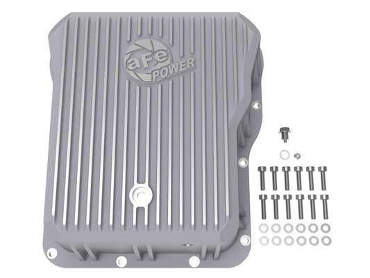Street Series Transmission Pan Raw w/ Machined Fins GM Diesel Trucks 01-19 V8-6.6L (td) LB7/Lly/Lbz/Lmm/Lml/L5P aFe Power