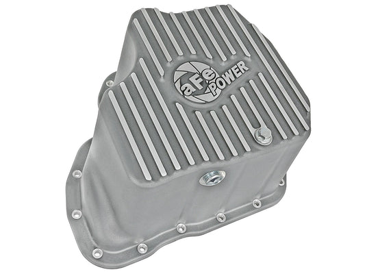 Street Series Engine Oil Pan Raw w/ Machined Fins GM Diesel Trucks 11-16 V8-6.6L (td) Lml 12 Quart Capacity aFe Power