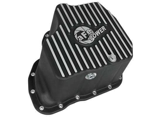 Pro Series Engine Oil Pan Black w/ Machined Fins GM Diesel Trucks 11-16 V8-6.6L (td) Lml 12 Quart Capacity aFe Power