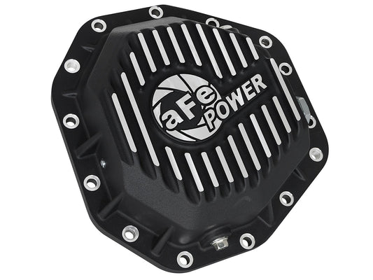 Pro Series Rear Differential Cover Black w/ Machined Fins Ford Diesel Trucks 17-23 V8-6.7L (td) (Dana M275-14) aFe Power