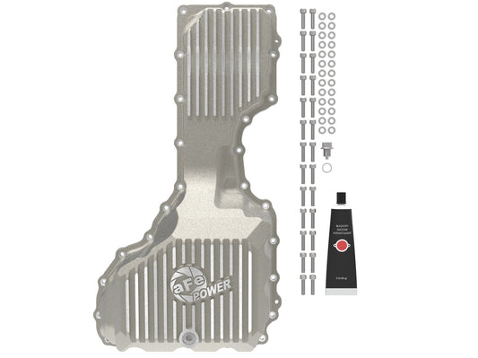 Street Series Engine Oil Pan Raw w/ Machined Fins GM Diesel Trucks 17-19 V8-6.6L (td) L5P aFe Power