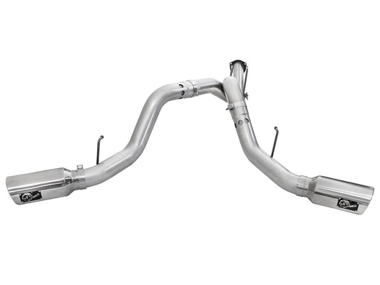 Atlas 4 Inch Aluminized Steel Dpf-Back Exhaust System w/Polished Tip Ford Diesel Trucks 11-14 V8-6.7L (td) aFe Power