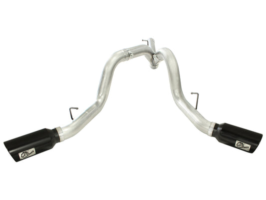 Atlas 4 Inch Aluminized Steel Dpf-Back Exhaust System w/Black Tip GM Diesel Trucks 11-16 V8-6.6L (td) Lml aFe Power