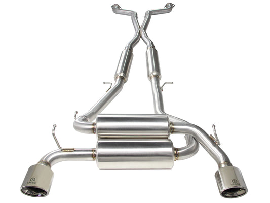 Takeda 2-1/2 Inch 304 Stainless Steel Cat-Back Exhaust System w/ Polished Tips Infiniti G37 08-13/Q60 14-15 V6-3.7L (VQ37VHR) aFe Power