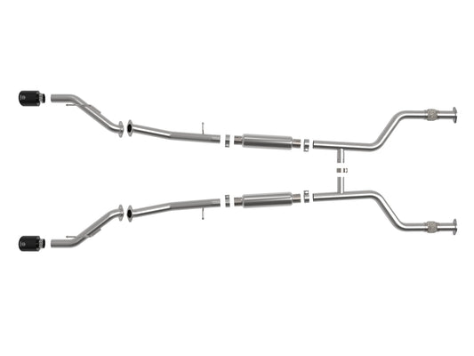 Takeda 2-1/2 Inch 304 Stainless Steel Cat-Back Exhaust System w/ Black Tips Nissan Z 23-26 V6-3.0L (tt) aFe Power