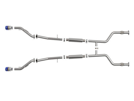 Takeda 2-1/2 Inch 304 Stainless Steel Cat-Back Exhaust System w/ Blue Flame Tips Nissan Z 23-26 V6-3.0L (tt) aFe Power