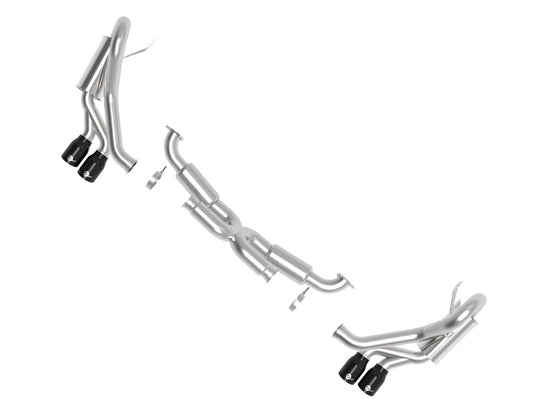 Mach Force-Xp 2-1/2 Inch 304 Stainless Steel Cat-Back Exhaust w/Black Tips Porsche 911 Carrera (991) 12-16 H6-3.8L aFe Power