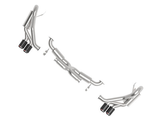 Mach Force-Xp 2-1/2 Inch 304 Stainless Steel Cat-Back Exhaust w/Carbon Fiber Tips Porsche 911 Carrera (991) 12-16 H6-3.8L aFe Power