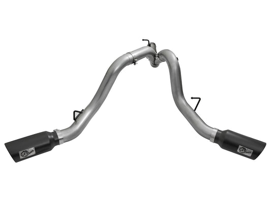 Large Bore-HD 4 Inch 409 Stainless Steel Dpf-Back Exhaust System w/Black Tip GM Diesel Trucks 2016 V8-6.6L (td) Lml aFe Power