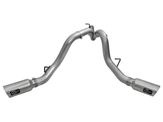 Large Bore-HD 4 Inch 409 Stainless Steel Dpf-Back Exhaust System w/Polished Tip GM Diesel Trucks 2016 V8-6.6L (td) Lml aFe Power
