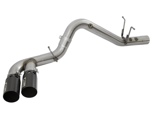 Rebel Xd Series 4 Inch 409 Stainless Steel Dpf-Back Exhaust w/Dual Black Tips GM Diesel Trucks 17-19 V8-6.6L (td) L5P aFe Power