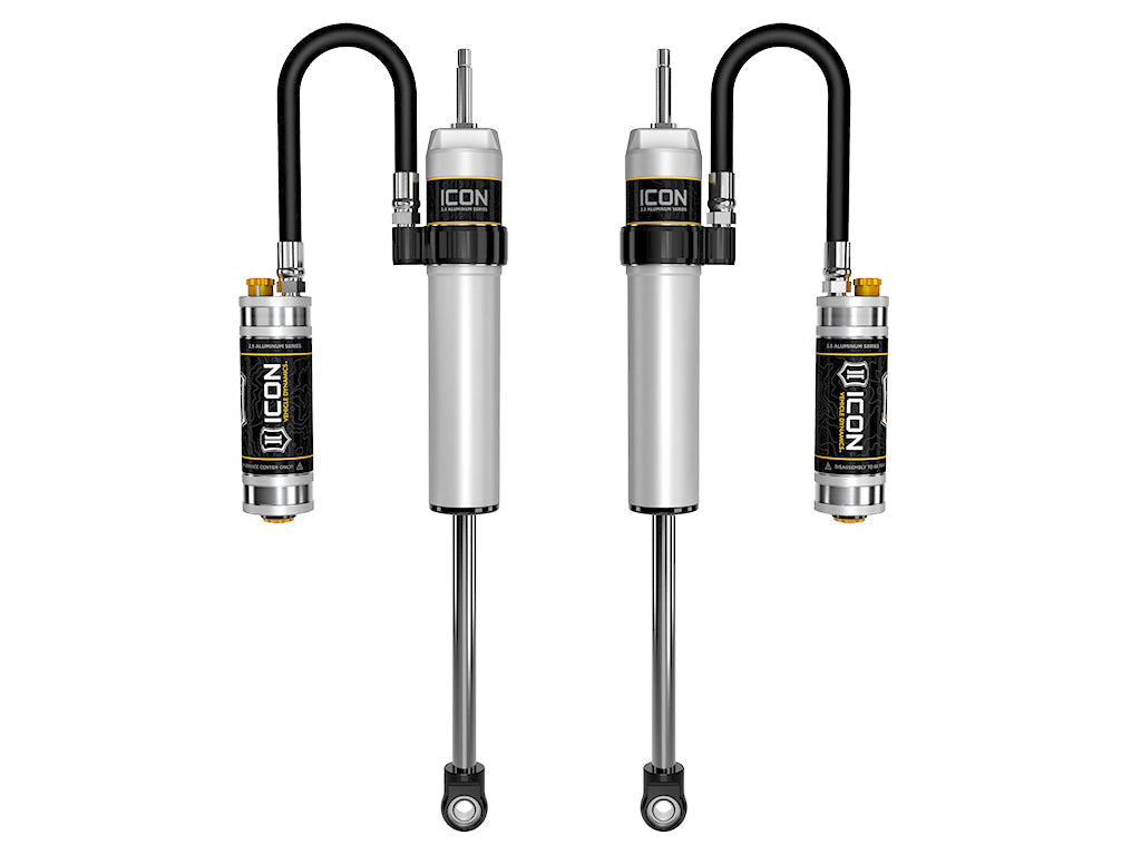 2007-2014 Toyota FJ Cruiser 2003-2024 Toyota 4Runner 2003-2023 Lexus GX 1-3 Inch Lift Rear V.S. 2.5 Aluminum Series Shocks Remote Reservoir W/ CDCV Pair Icon Vehicle Dynamics Icon Vehicle Dynamics