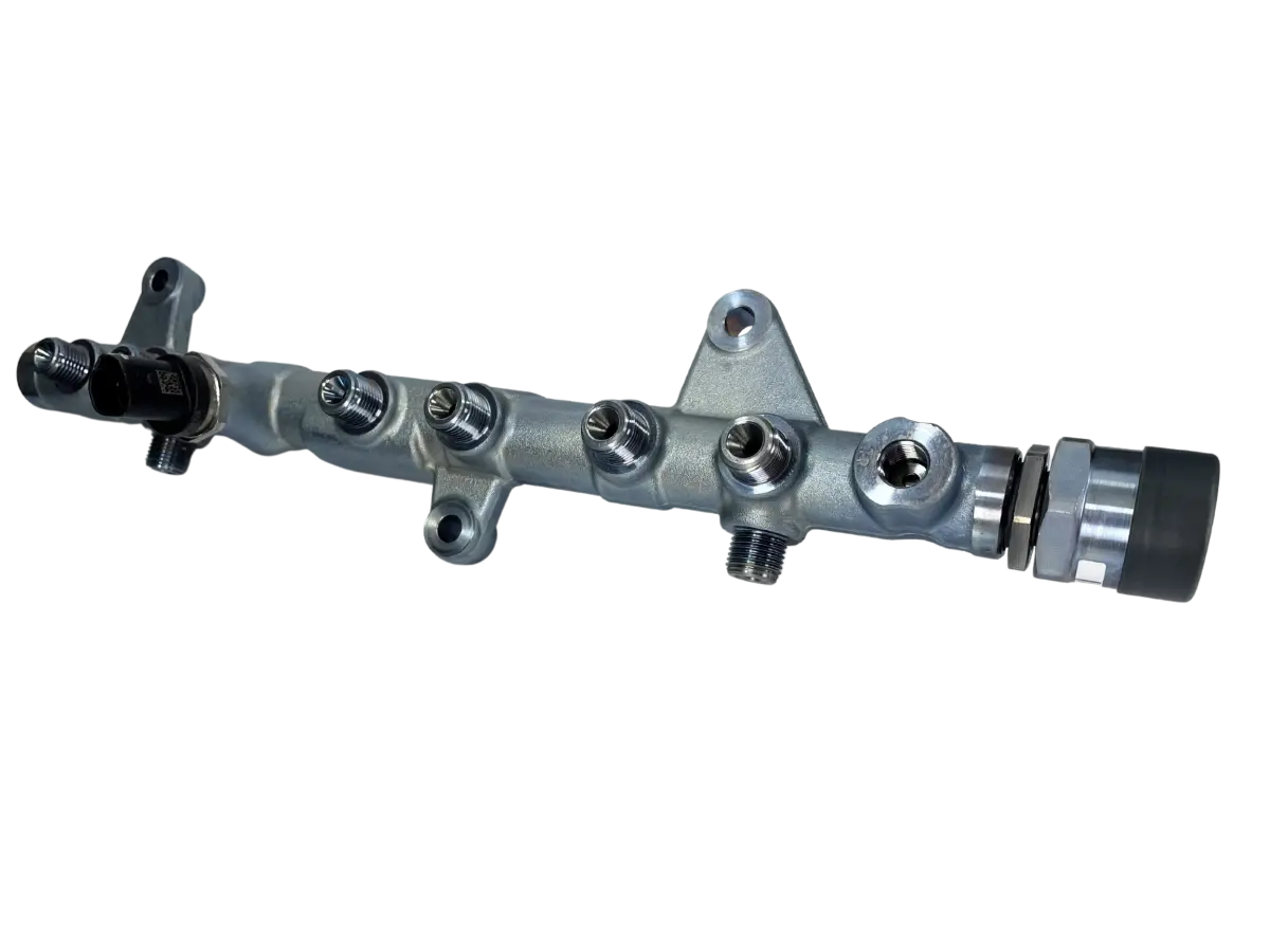 Exergy Performance Replacement Fuel Rail with Sensor & PRV for 2019-2020 6.7 Cummins, designed for consistent fuel delivery and enhanced engine performance.