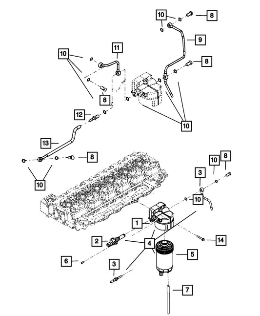 Mopar 68038156AA Fuel Injector Return Line