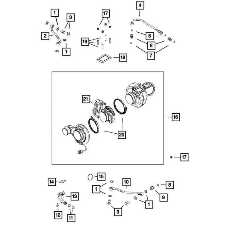 Mopar 07-18 Dodge Ram 6.7L Cummins Mopar OEM Turbo Coolant Hose - TAMELESS PERFORMANCE