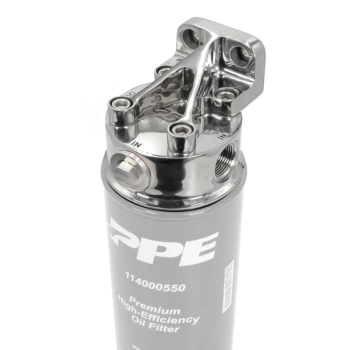 PPE Remote Oil Filter Mount Kit - Polished 304 Stainless Steel PPE