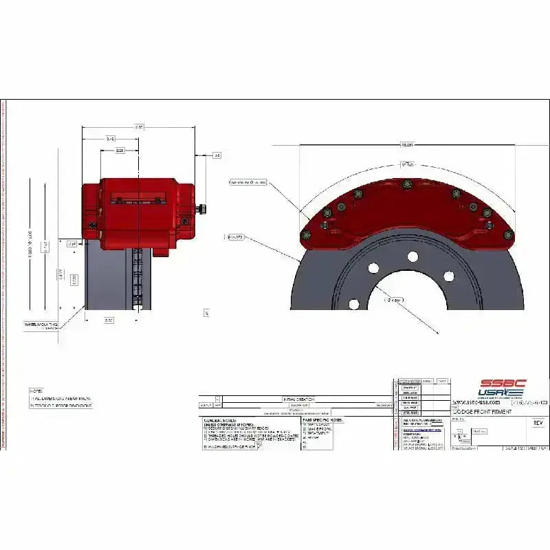 SSBC A404-10 B8-Barbarian 8-Piston Front Brake Caliper Kit Cummins 2009-2022 SSBC
