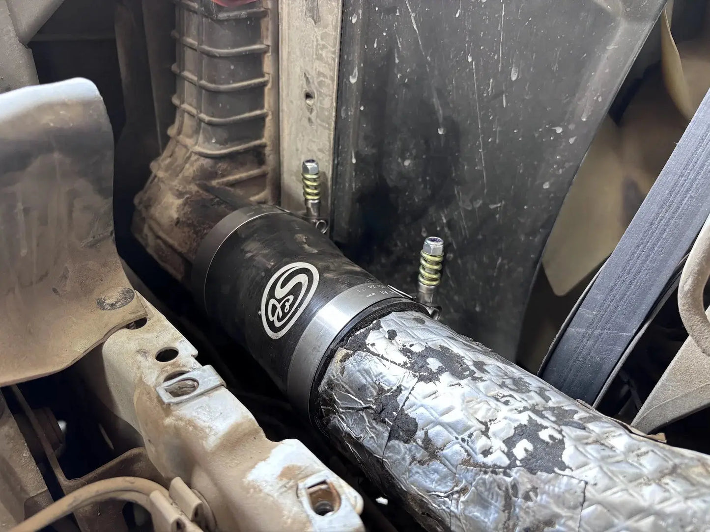S&B Filters Hot and Cold Side Boot Kit For Ford Powerstroke Installation Photo