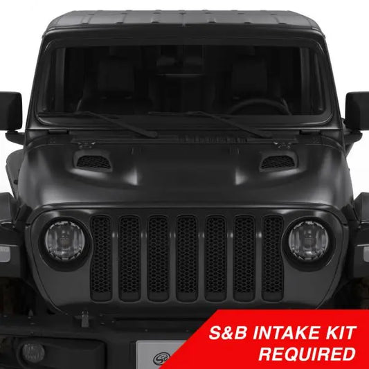 S&B Filters Air Hood Scoop System for 18-22 Wrangler JL Rubicon 2.0L, 3.6L, 20-22 Jeep Gladiator 3.6L Intake Required AS-1014