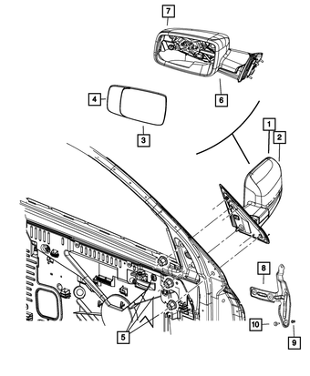 compare product Mopar Manual Non-Heated Tow Mirror Glass (Left) 68067729AA