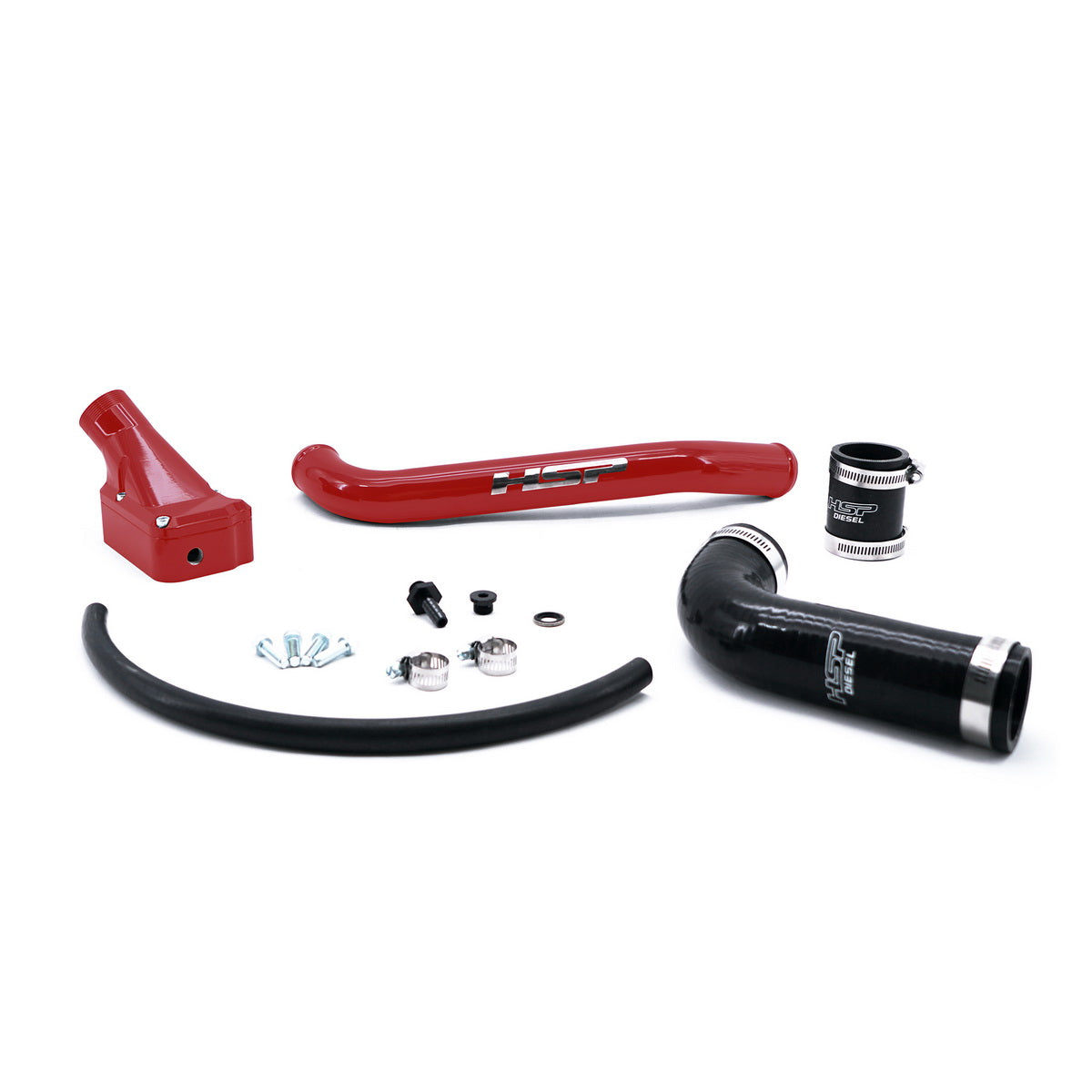 2001-2005 Chevrolet / GMC Billet Forward Facing Thermostat Housing Kit Flag Red HSP Diesel