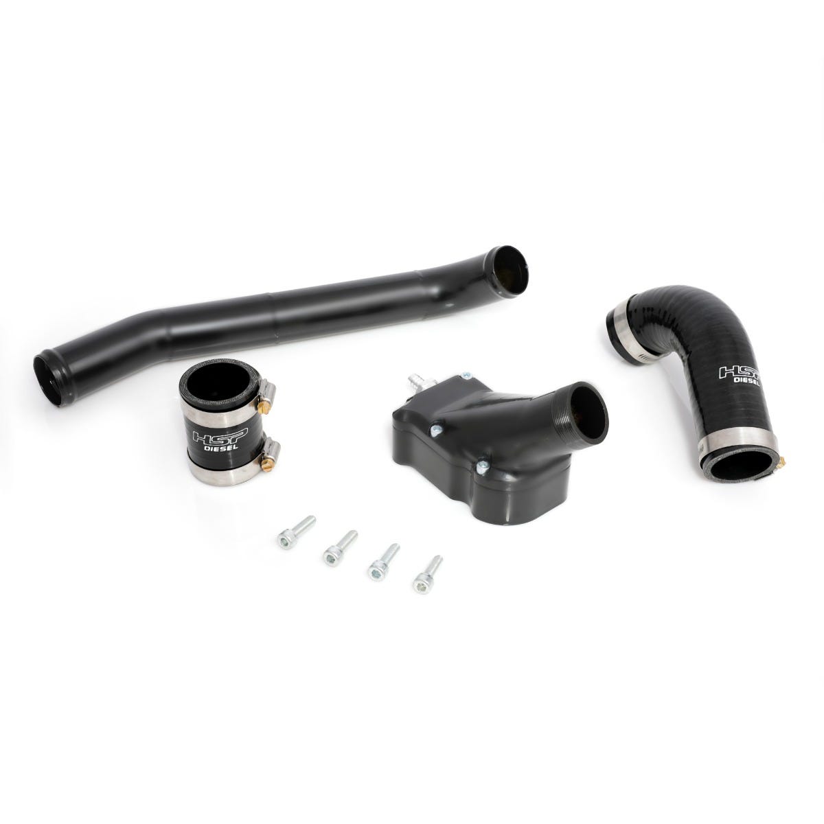 Billet Thermostat Housing Kit W/Coolant Return for 06-10 Chevrolet/GMC Duramax LBZ/LMM Silk Satin Black HSP Diesel HSP Diesel