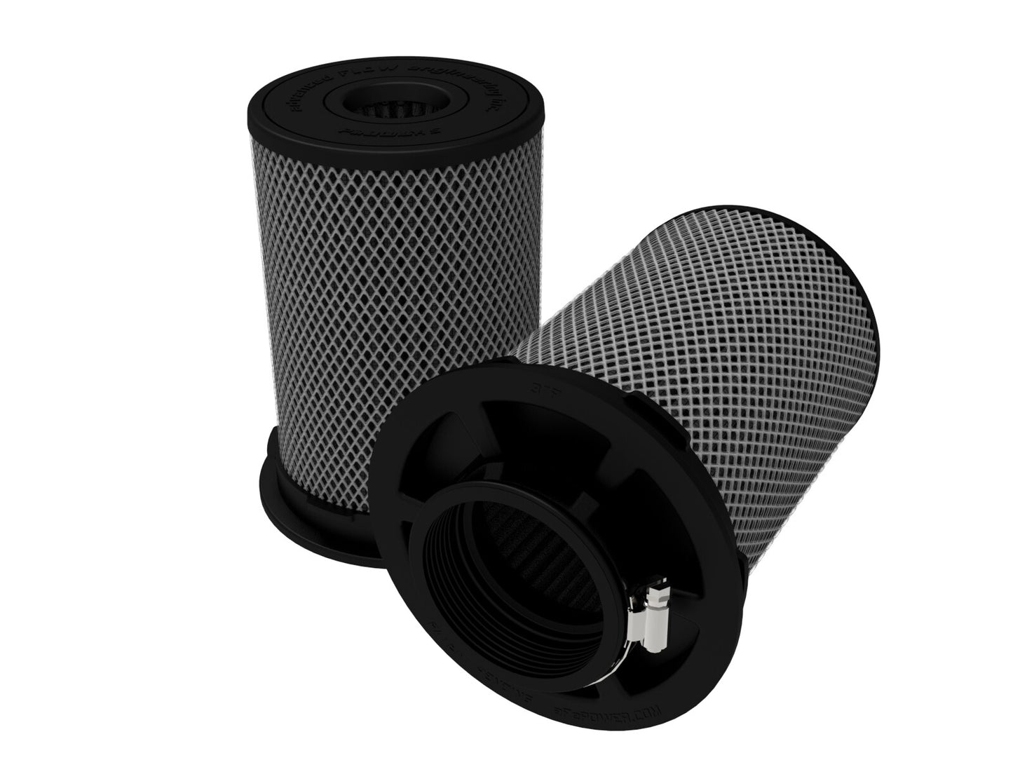Momentum Intake Replacement Air Filter w/ Black Pro 5R Media (Pair) 4-1/2 Inch F x (8x6-1/2) Inch B x (6-3/4x5-1/2) Inch T (Inverted) x 8 Inch H aFe Power