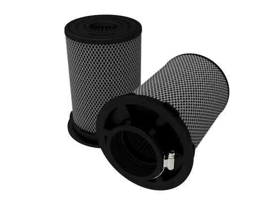 Momentum Intake Replacement Air Filter w/ Black Pro 5R Media (Pair) 4-1/2 Inch F x (8x6-1/2) Inch B x (6-3/4x5-1/2) Inch T (Inverted) x 8 Inch H aFe Power
