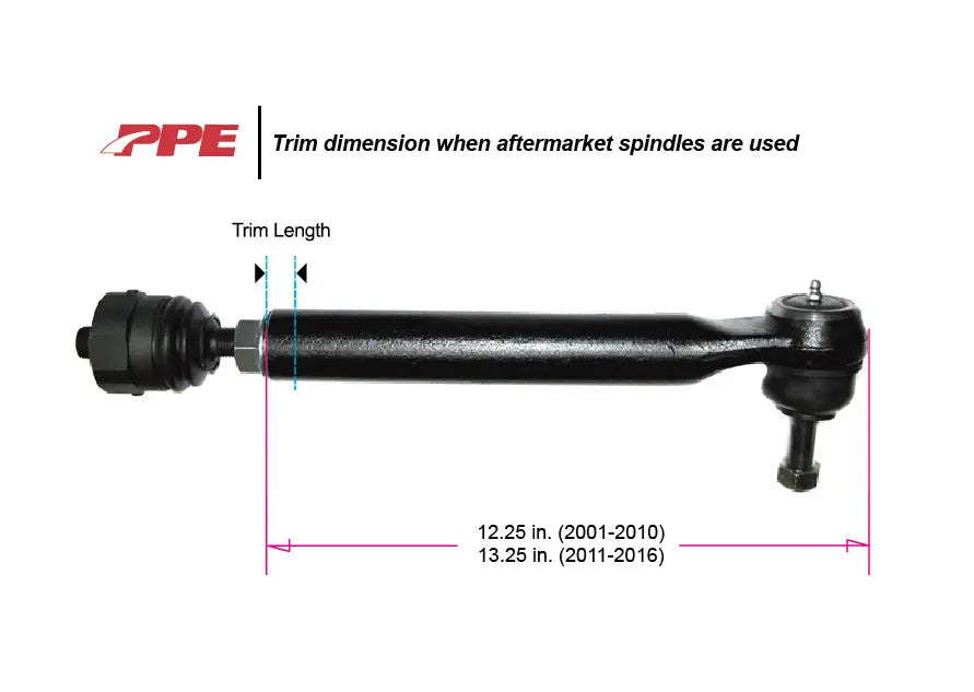 2001-2010 GM 2500/3500 HD Stage3 Forged Tie Rod Assemblies - Kit (Pair) PPE