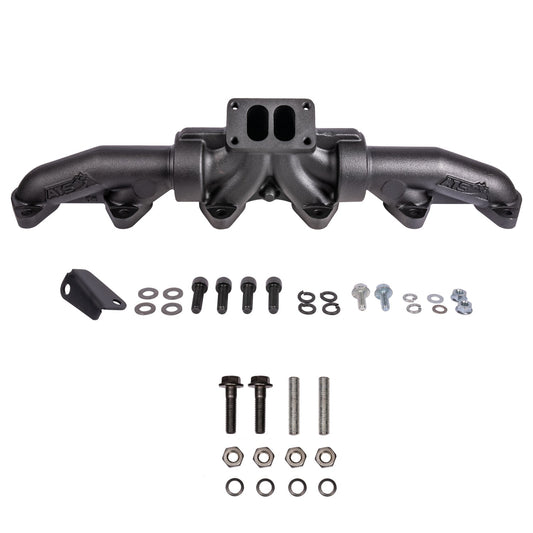 Pulse Flow Exhaust Manifold Kit Fits 94-Early 1998 5.9L Cummins 3-Pc T3 With Turbo Flange Hardware ATS ATS Diesel Performance