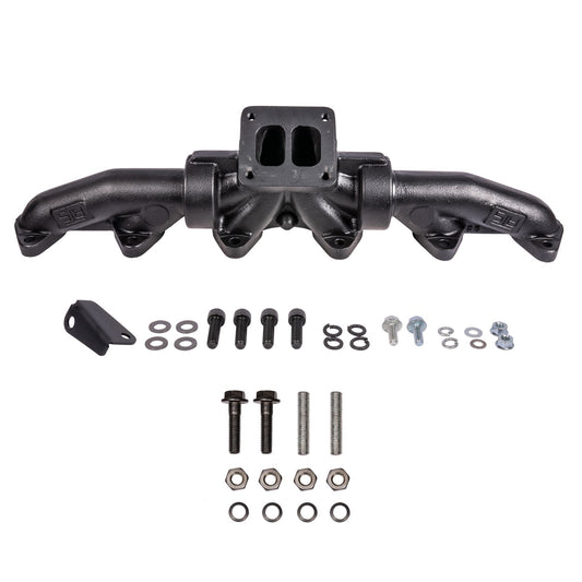 Pulse Flow Exhaust Manifold Kit Fits 94-Early 1998 5.9L Cummins 3-Pc T4 With Turbo Flange Hardware ATS ATS Diesel Performance