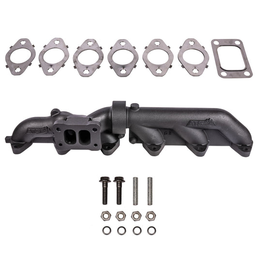 ATS Pulse Flow Exhaust Manifold Kit Fits 2003-2007 5.9L Cummins 2-Pc T3 With Gaskets Turbo Hardware ATS Diesel Performance