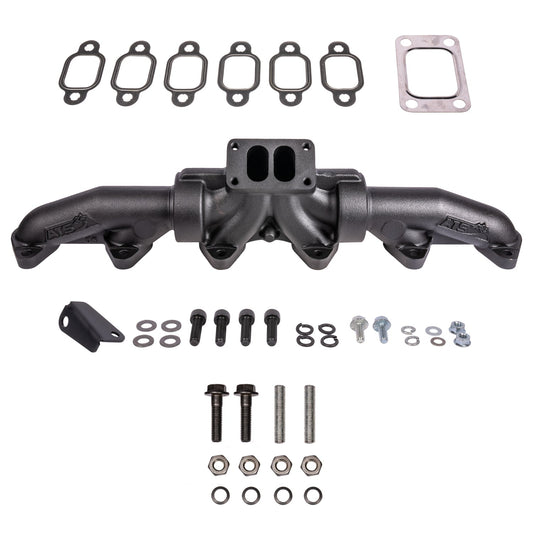 ATS Pulse Flow Exhaust Manifold Kit Fits 1994-Early 1998 5.9L 12V Cummins 3-Pc T3 With Gaskets Turbo Hardware ATS Diesel Performance