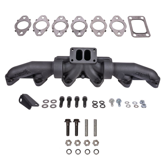 ATS Pulse Flow Exhaust Manifold Kit Fits 1998.5-2002 24V 5.9L Cummins 3-Pc T3 With Gaskets Turbo Hardware ATS Diesel Performance