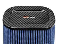 Track Series Intake Replacement Air Filter w/ Pro 5R Media - Carbon Fiber top (7-1/2x5-1/2) Inch F x (9x7) Inch B x (5-3/4x3-3/4) Inch T (Carbon Fiber) x 10 Inch H aFe Power aFe Power