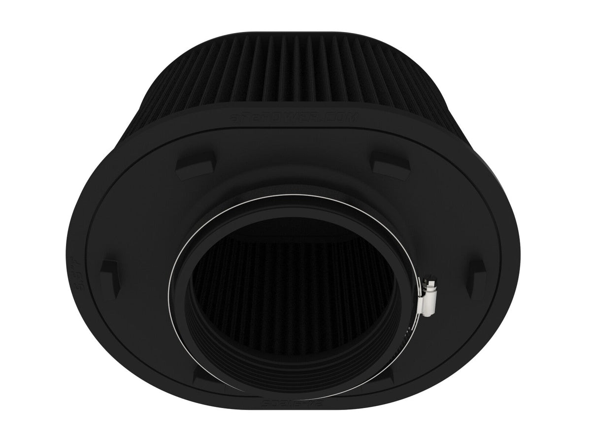 Magnum Force Intake Replacement Air Filter w/ Black Pro 5R Media 5-1/2 Inch F x (12-1/4x9-3/4) Inch B x (11-1/4x8-3/4) Inch T (Inverted) x 8 Inch H aFe Power aFe Power