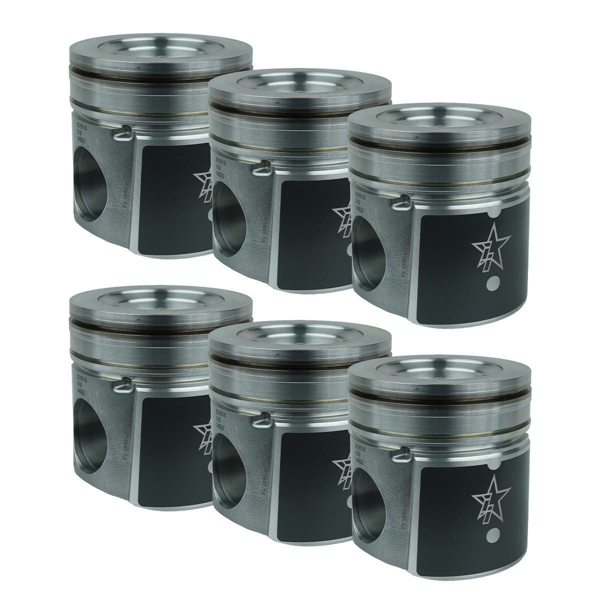 04.5-07 5.9L Cummins 24V ISB .040 Over Coated and Chamfered X-Series Pistons Industrial Injection Industrial Injection