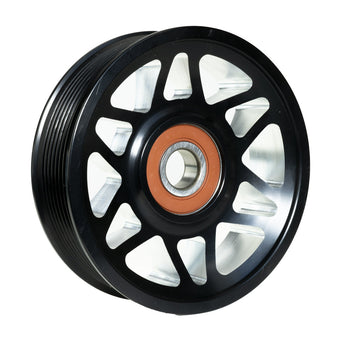 compare product Common Rail Cummins Billet Idler Pulley-4.5 Inch Black Anodized Industrial Injection