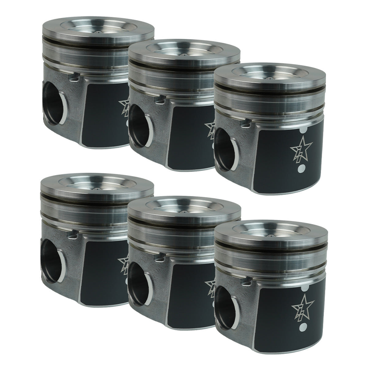 07.5-18 6.7L Cummins 24V ISB .040 Over Coated and Chamfered X-Series Pistons Industrial Injection Industrial Injection