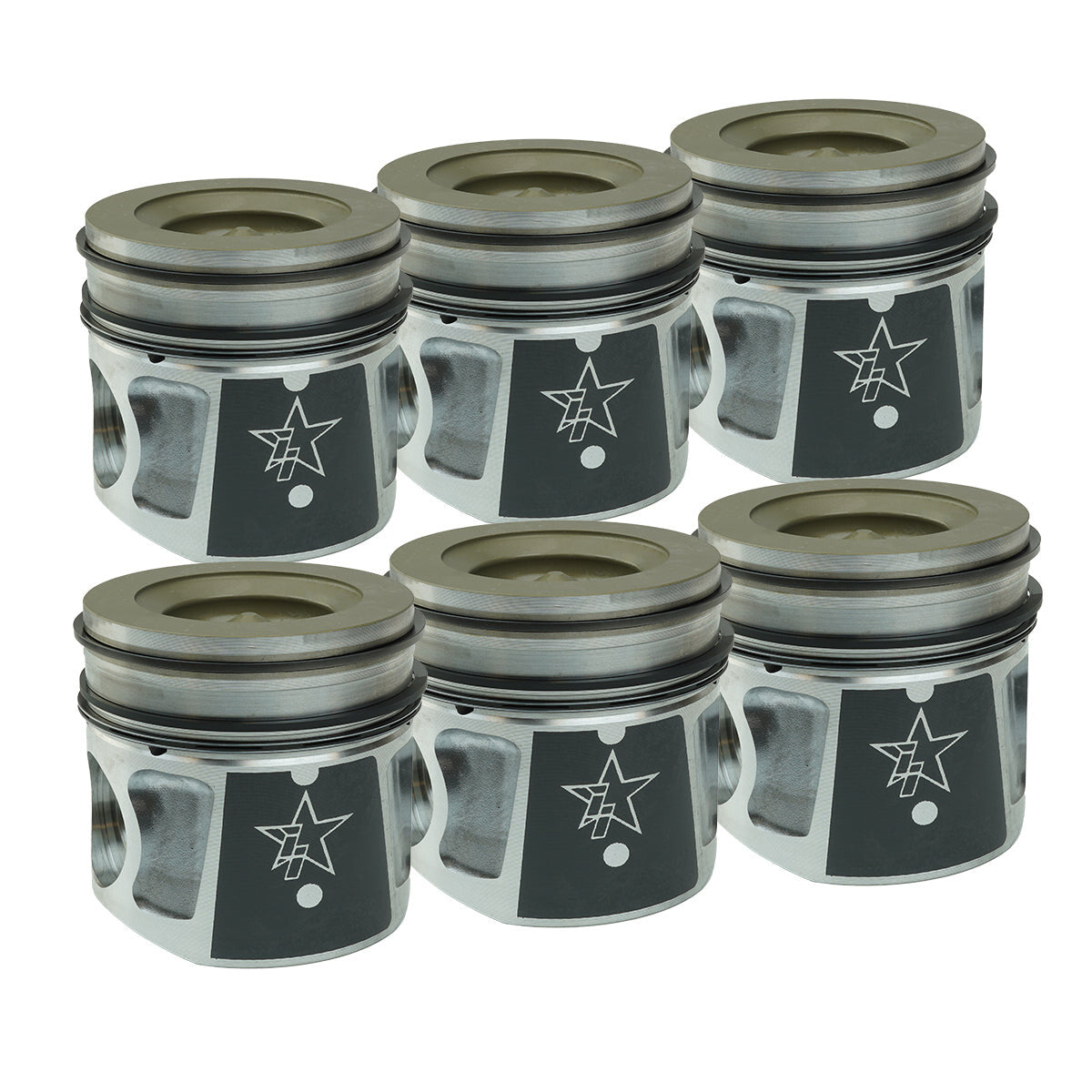 07.5-18 6.7L Cummins 24V QSB Standard Bore Flycut, Coated and Chamfered X-Series Pistons Industrial Injection Industrial Injection