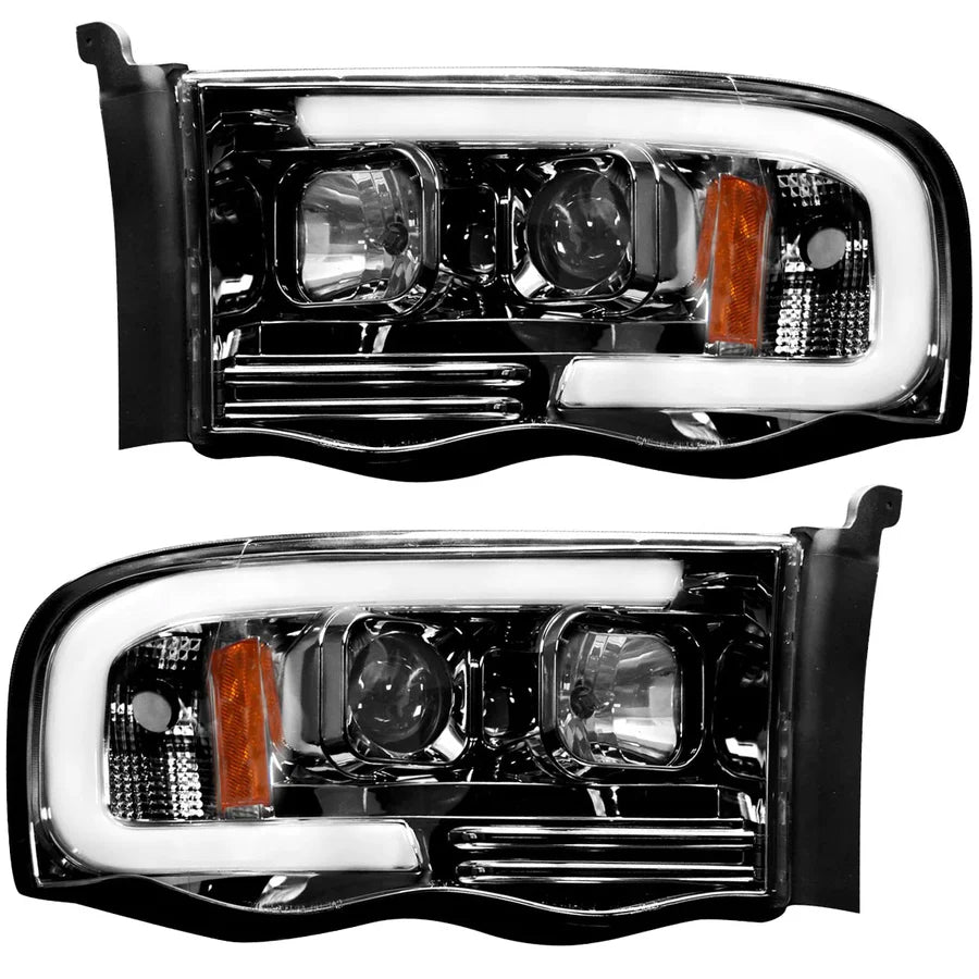 Dodge 02-05 RAM 1500/2500/3500 Projector Headlights OLED Halos & DRL in Smoked or Clear Lens - TAMELESS PERFORMANCE