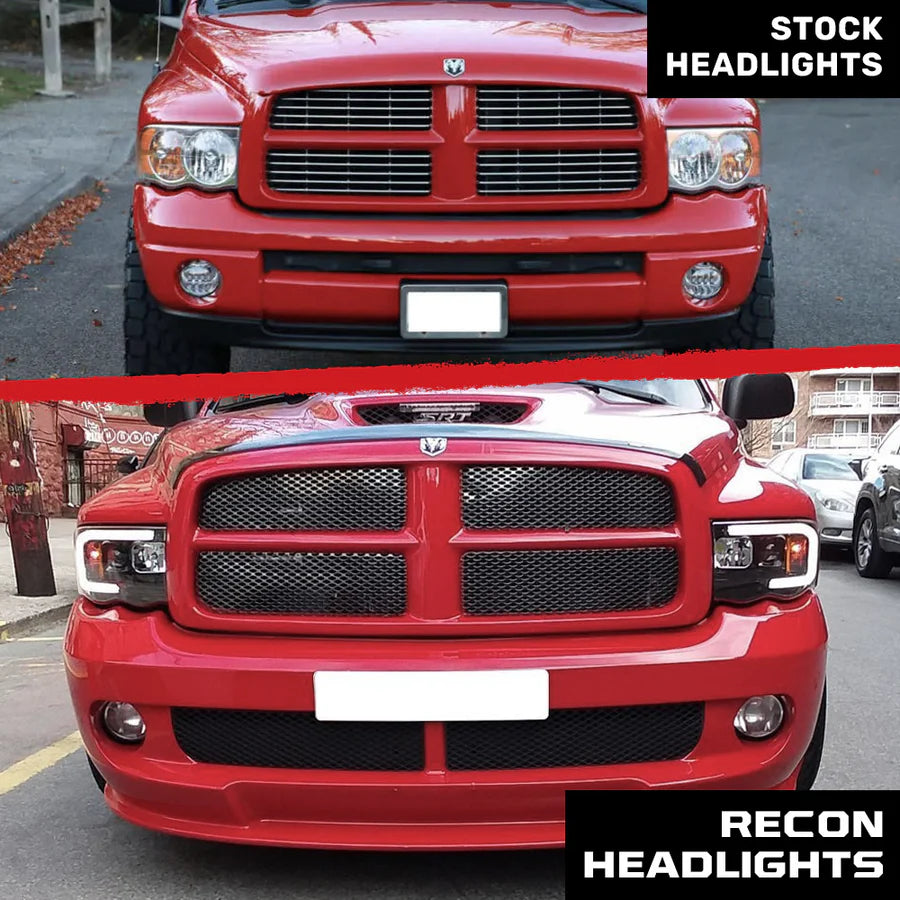 Dodge 02-05 RAM 1500/2500/3500 Projector Headlights OLED Halos & DRL in Smoked or Clear Lens - TAMELESS PERFORMANCE