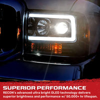 Ford Super Duty 99-04 Projector Headlights OLED Halos DRL Smoked or Clear Lens - TAMELESS PERFORMANCE