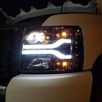 Chevrolet Silverado 07-13 (2nd Gen Single-Wheel 1500/2500/3500) Projector Headlights OLED Halos DRL - Smoked or Clear Lens - TAMELESS PERFORMANCE