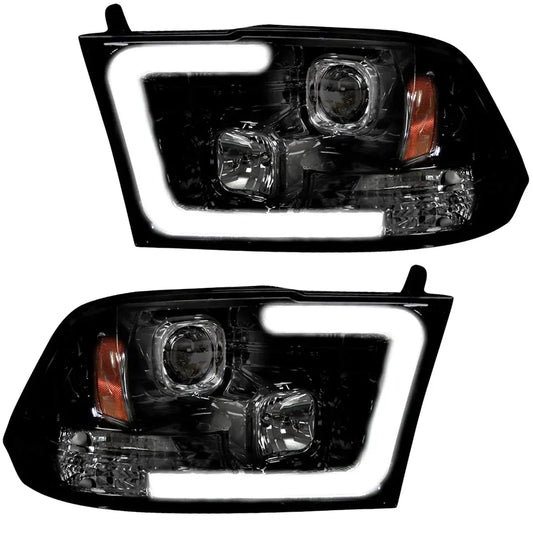 Dodge RAM 2500/3500 10-18 Projector Headlights OLED Halos & DRL in Smoked or Clear Lens Recon