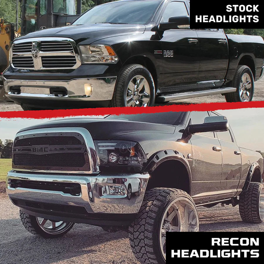 Dodge RAM 2500/3500 15-18 Projector Headlights OLED DRL & LED Signals in Smoked or Clear Lens - TAMELESS PERFORMANCE